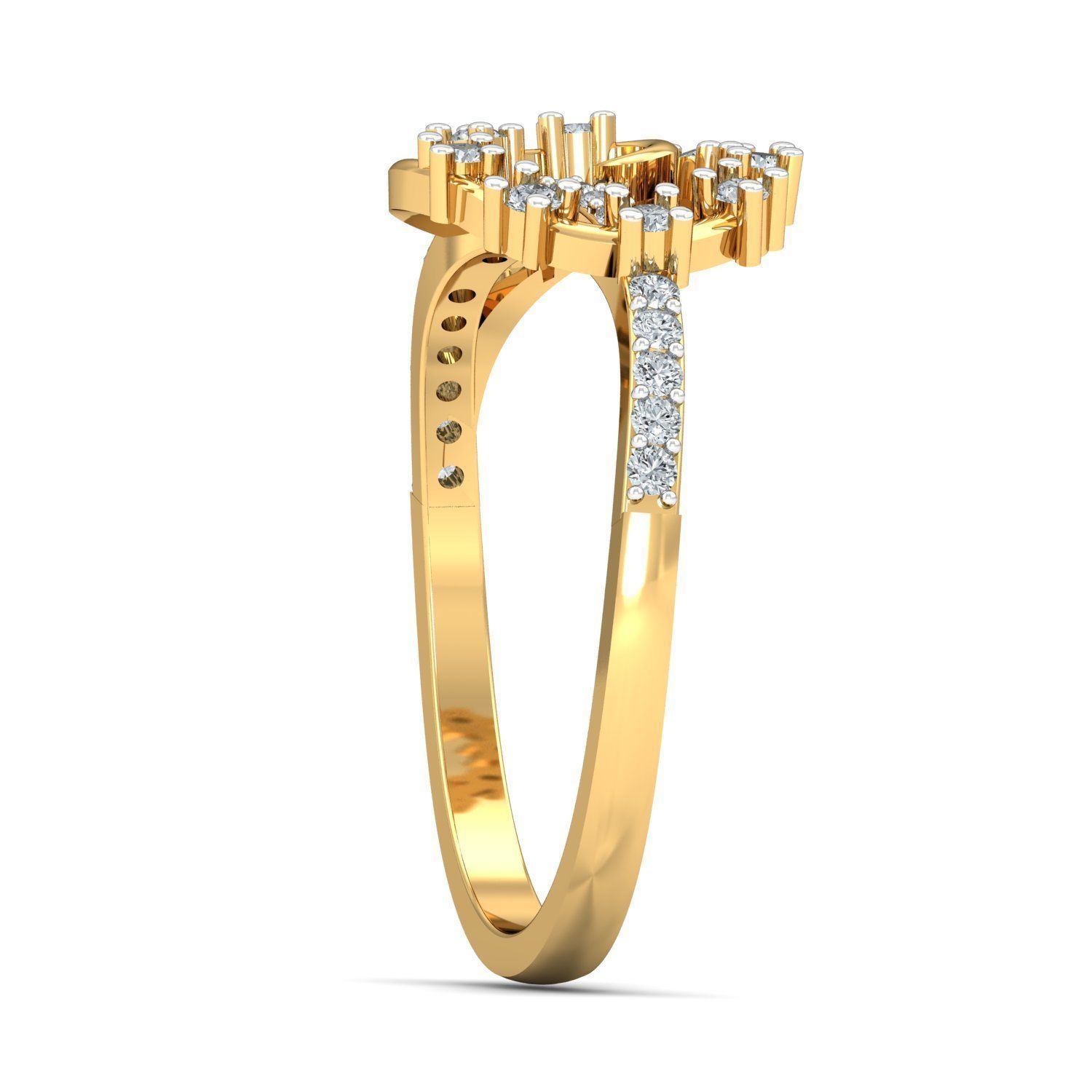 Bloom Flower Engagement Ring 3D print model_2