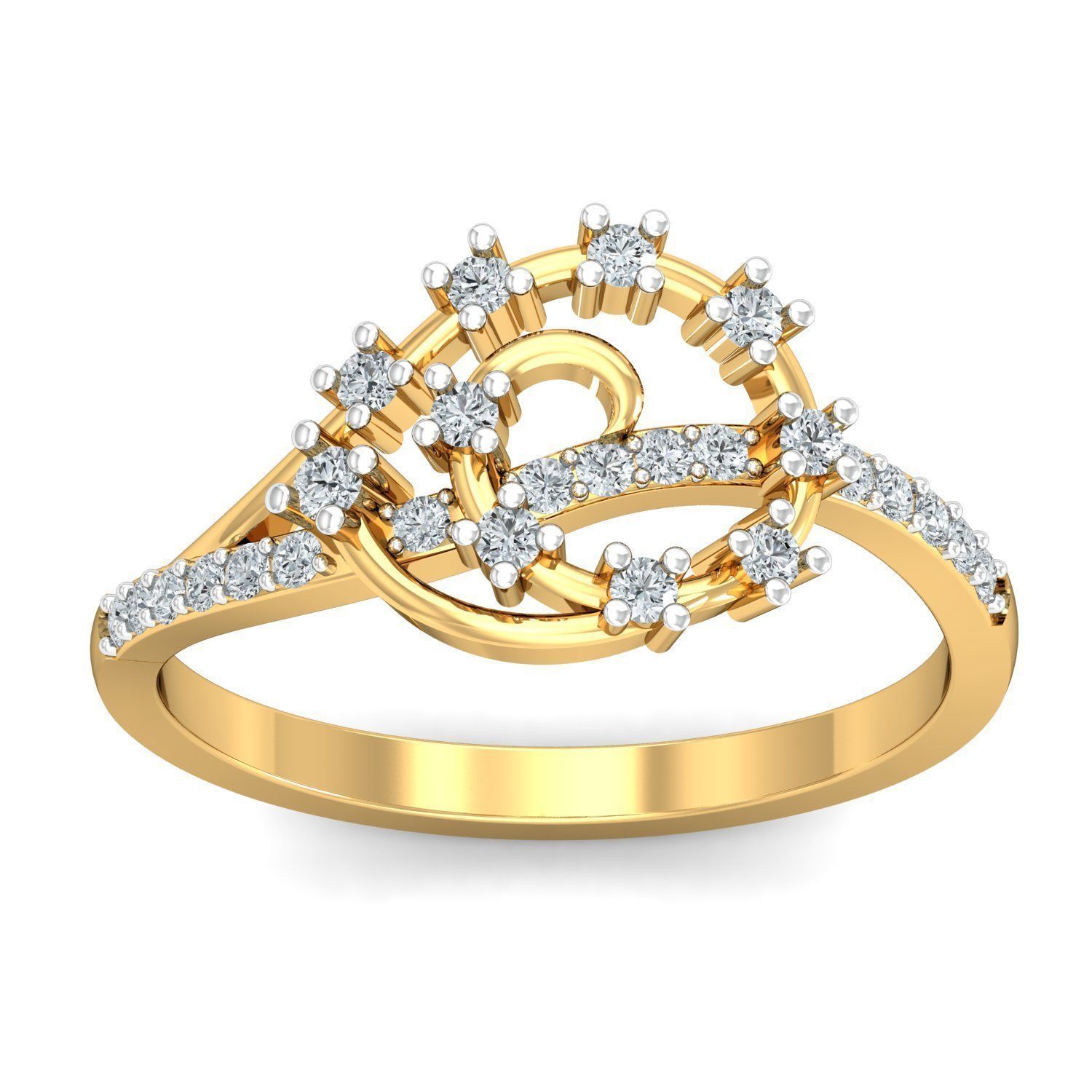 Bloom Flower Engagement Ring 3D print model_1