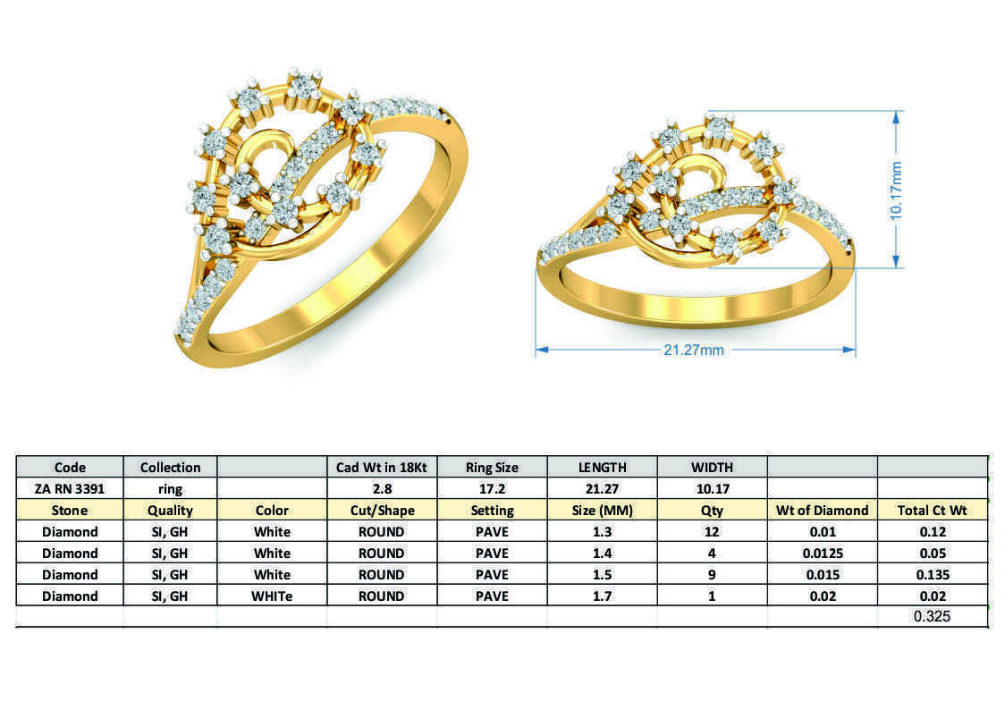 Bloom Flower Engagement Ring 3D print model_3
