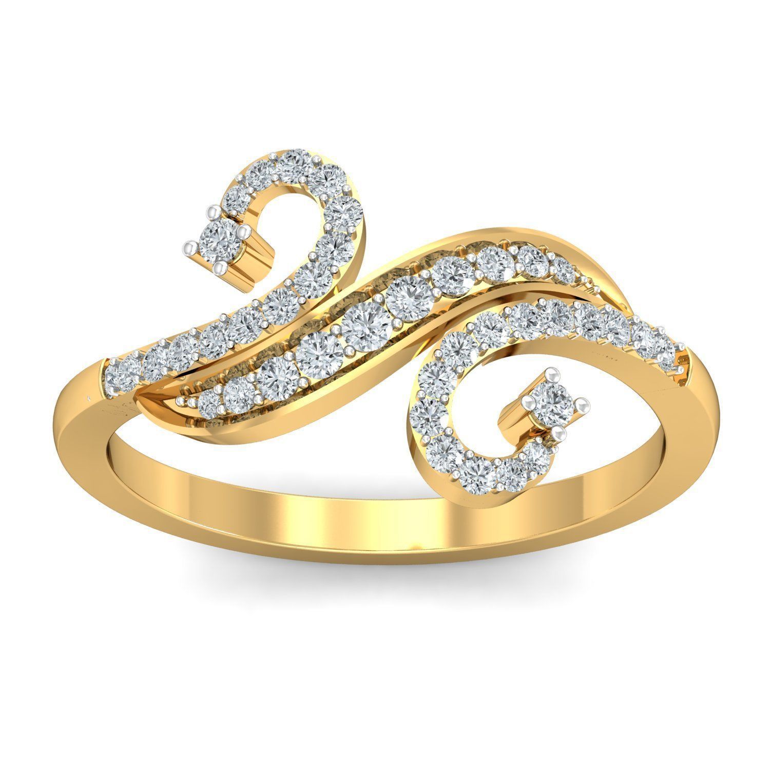 Casual Selfless Diamond Ring 3D print model_1