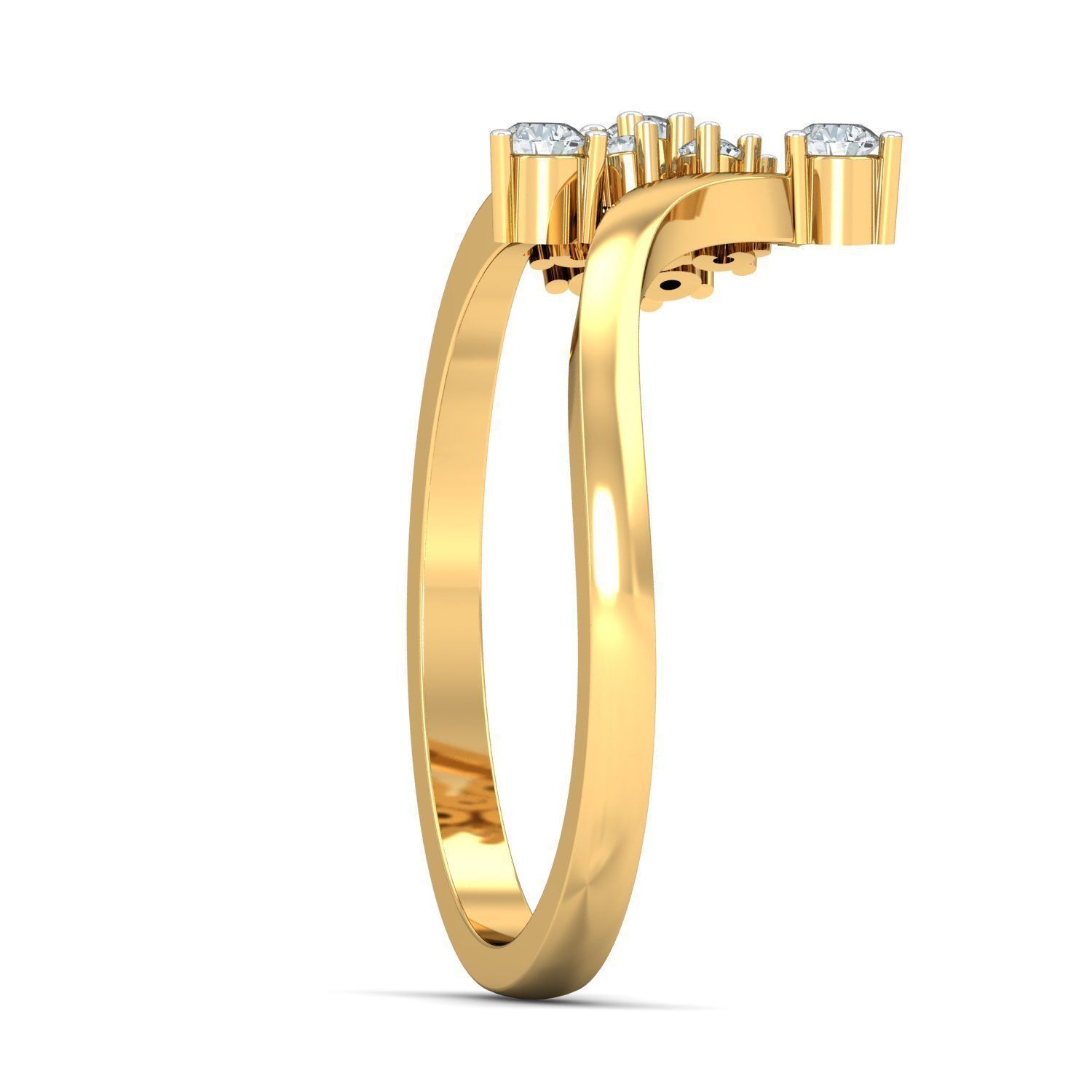 Diamond Ring Gold Plated Elegance 3D print model_2