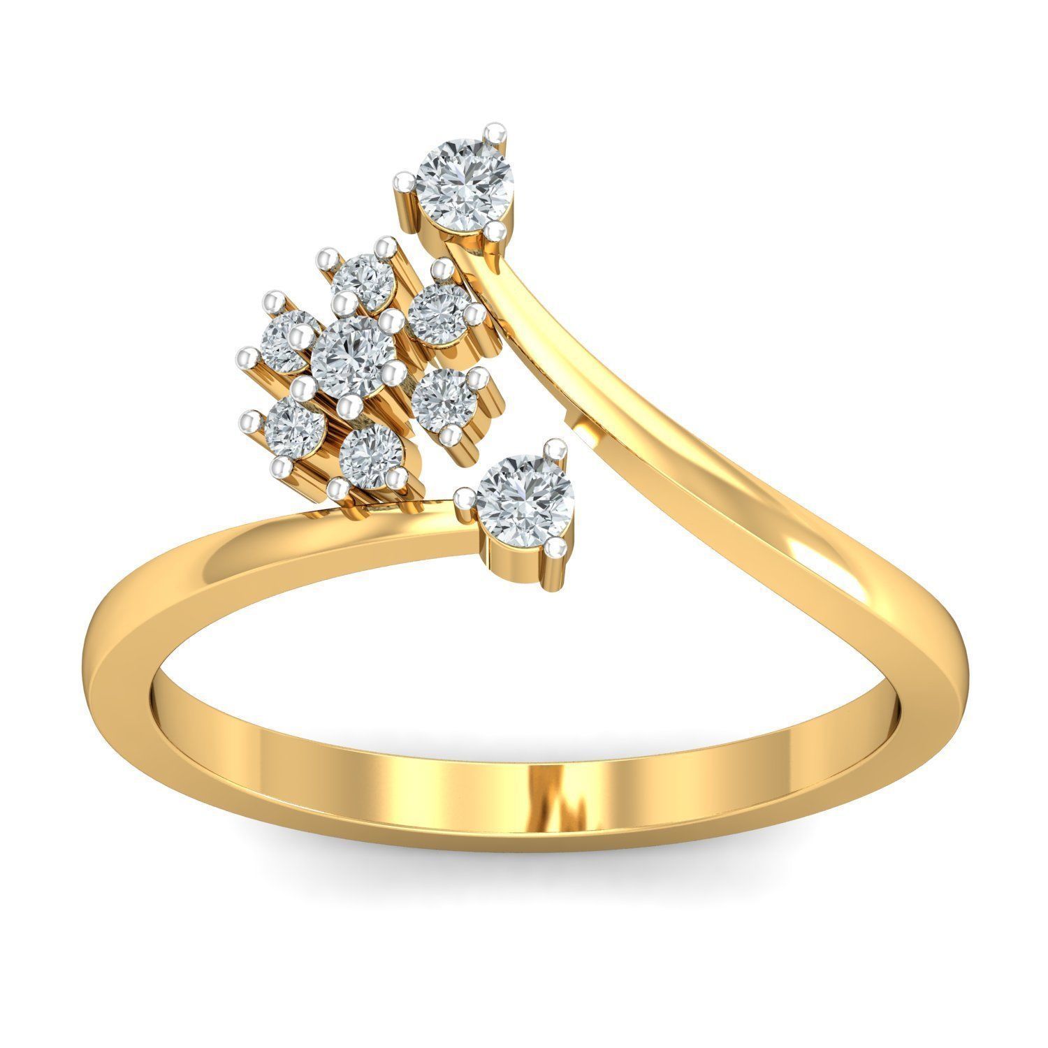Diamond Ring Gold Plated Elegance 3D print model_1