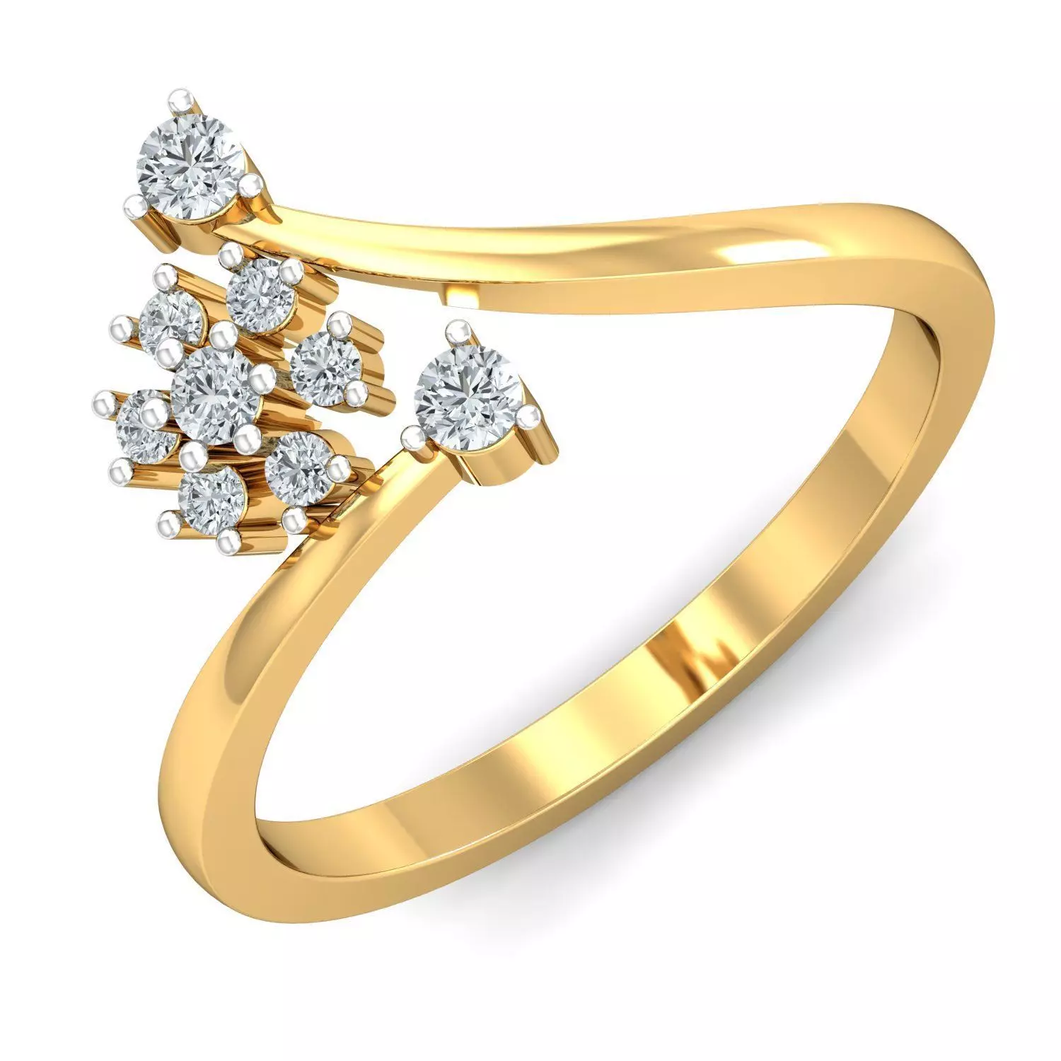 Diamond Ring Gold Plated Elegance 3D print model_0