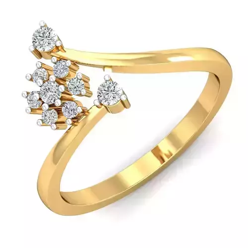 Diamond Ring Gold Plated Elegance 3D print model