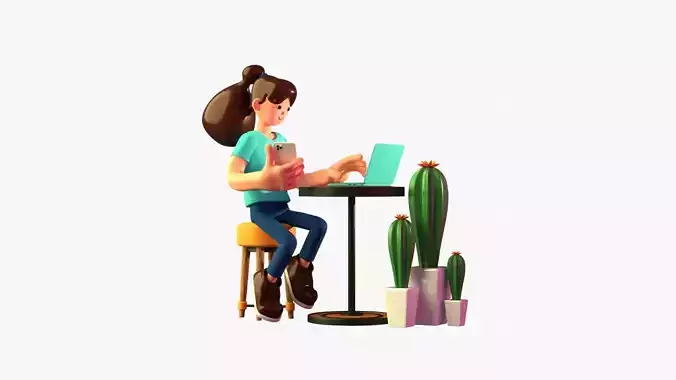 Woman working from home