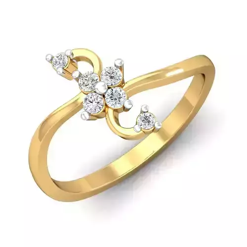 Buy Classic Floral Diamond Ring 3D print model