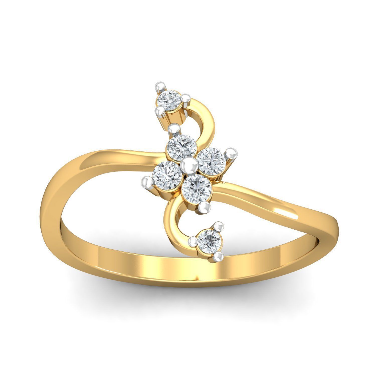 Buy Classic Floral Diamond Ring 3D print model_1