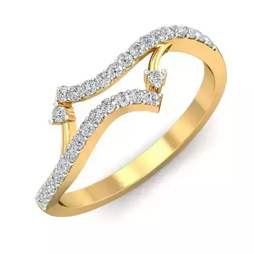  Stunning Crossover Diamond Finger Ring 3D print model