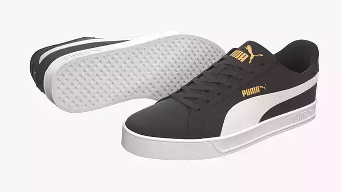 Puma Smash 3 Vulc Black Leather Sneakers