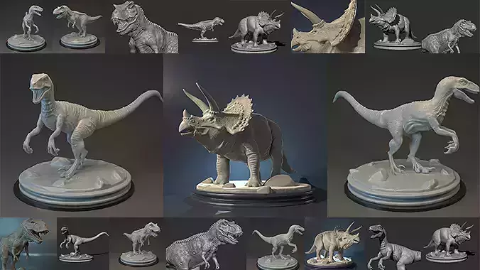 3D Printable Dinosaur 3D Model Collection