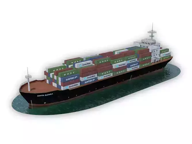 Cargo Ship Low-poly 3D model