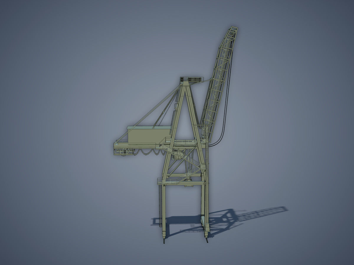 Port Container Crane Low-poly 3D model_11