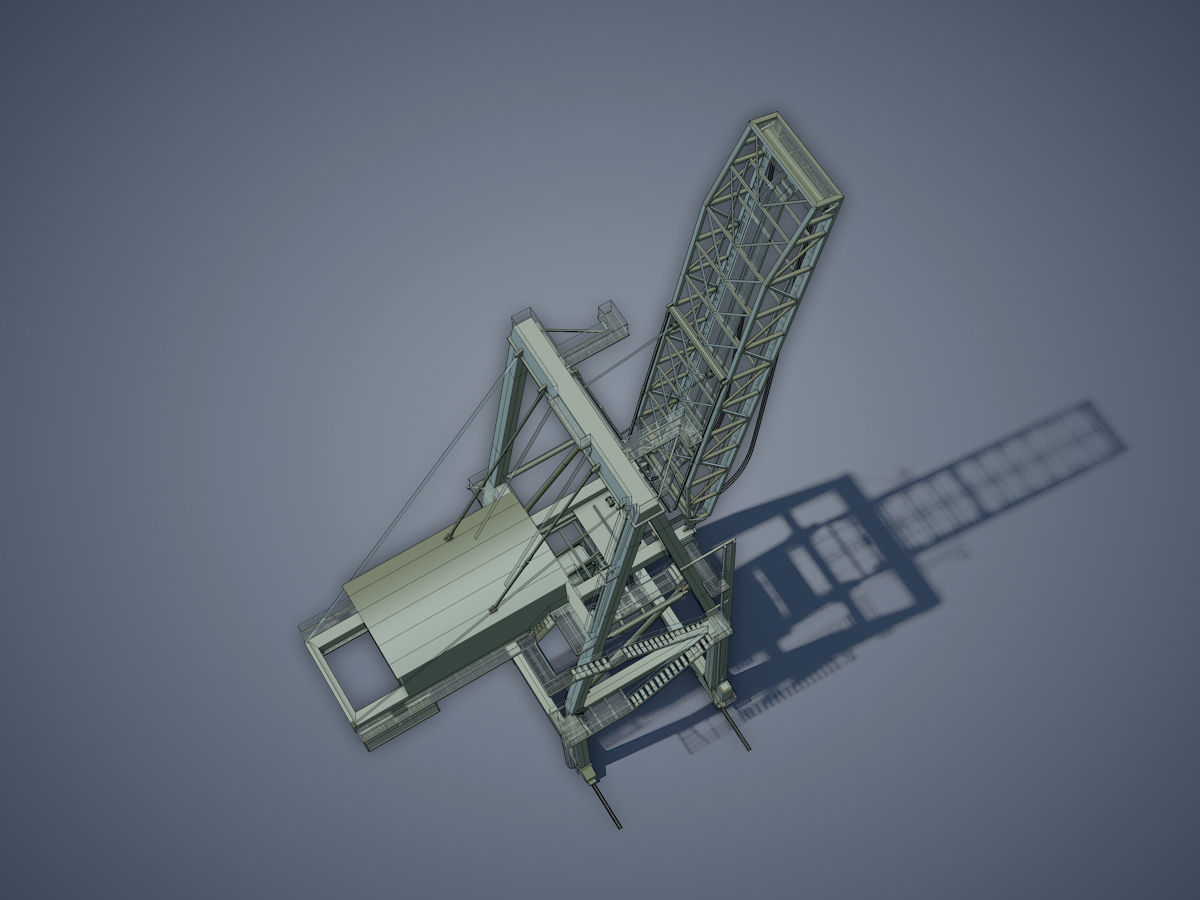 Port Container Crane Low-poly 3D model_13