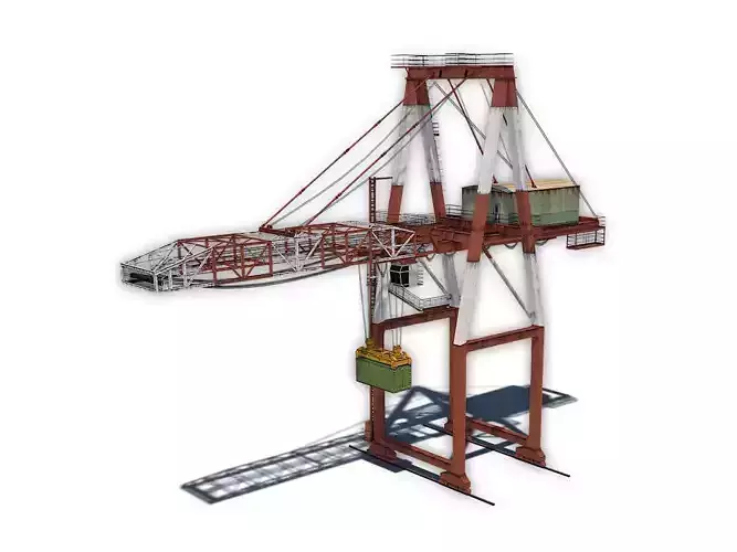 Port Container Crane Low-poly 3D model