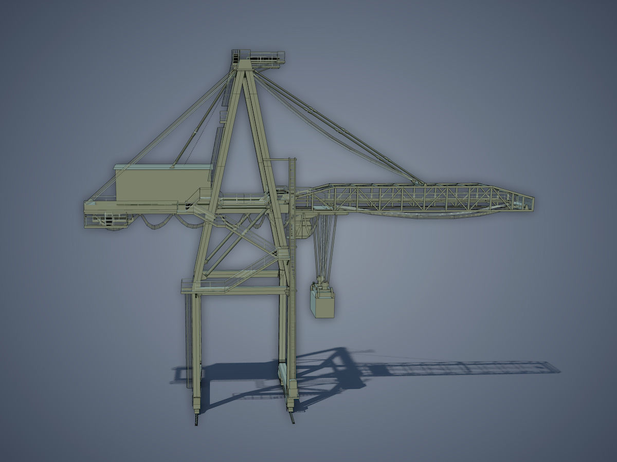 Port Container Crane Low-poly 3D model_11