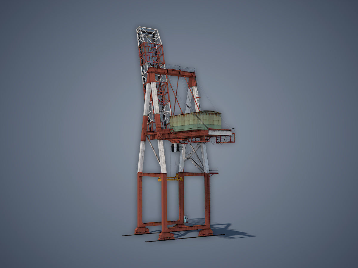 Port Container Crane pack 3D Model Collection_7