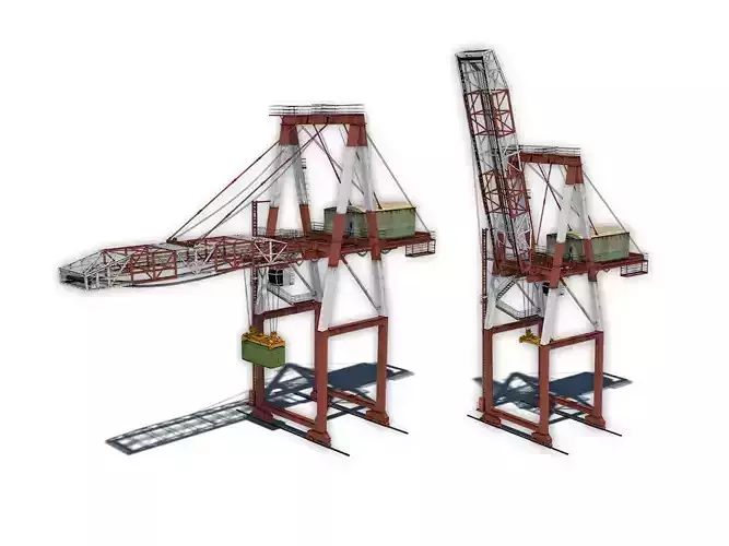 Port Container Crane pack 3D Model Collection