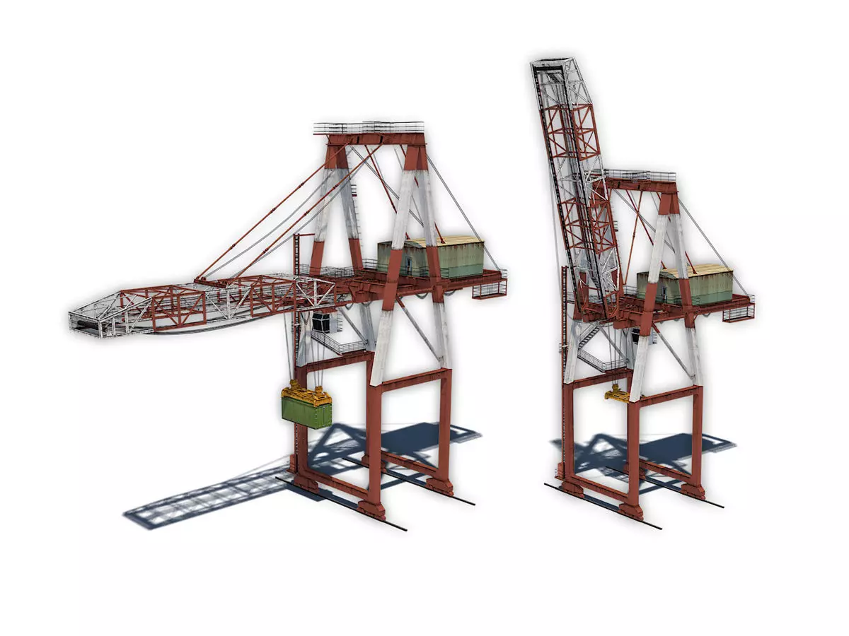 Port Container Crane pack 3D Model Collection_0