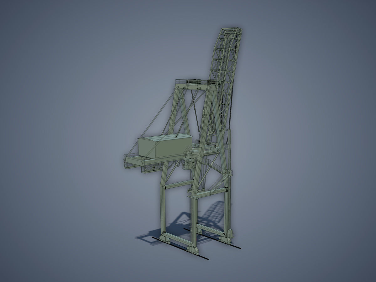Port Container Crane pack 3D Model Collection_10
