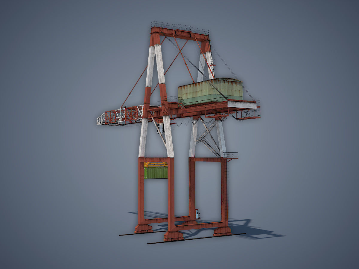 Port Container Crane pack 3D Model Collection_2