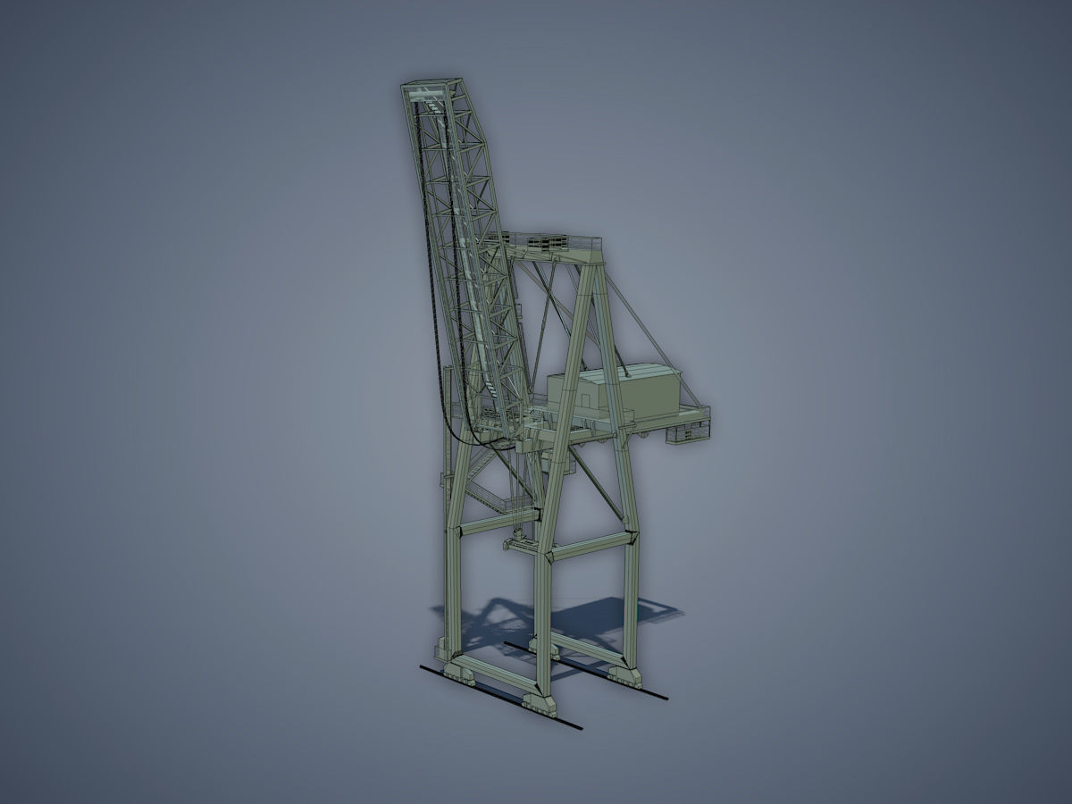 Port Container Crane pack 3D Model Collection_9