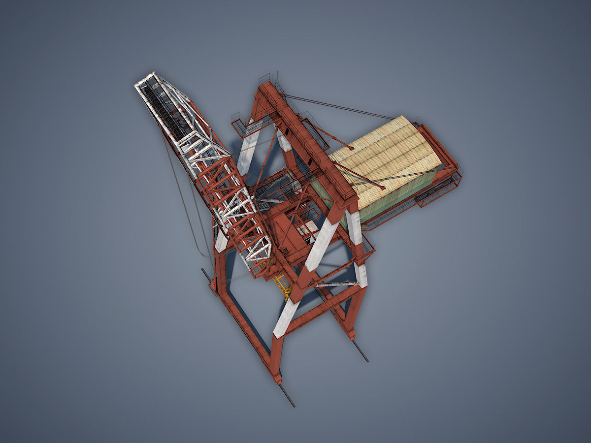 Port Container Crane pack 3D Model Collection_8