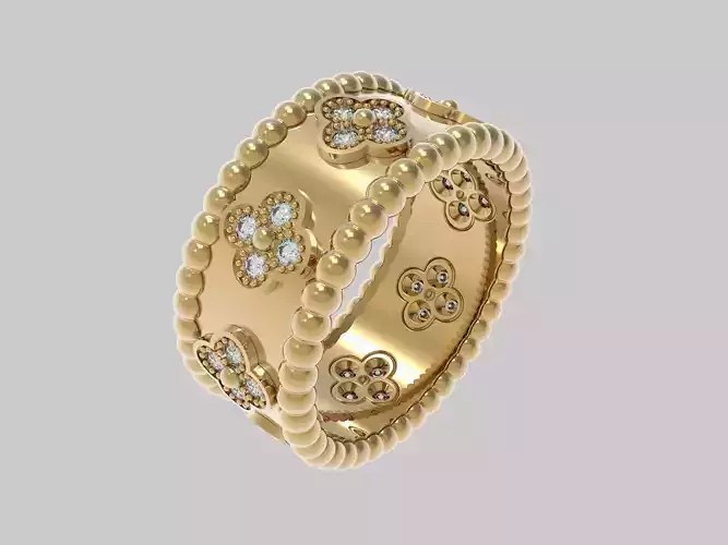 Eternity Flowers Ring 17 1mm 3D print model