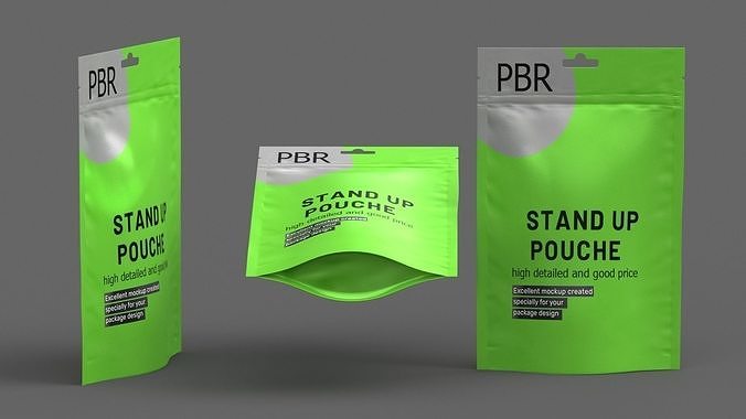 stand up pouch v8 PBR 3D model 7