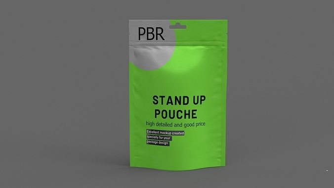 stand up pouch v8 PBR 3D model 6