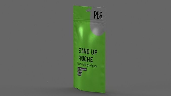 stand up pouch v8 PBR 3D model 4