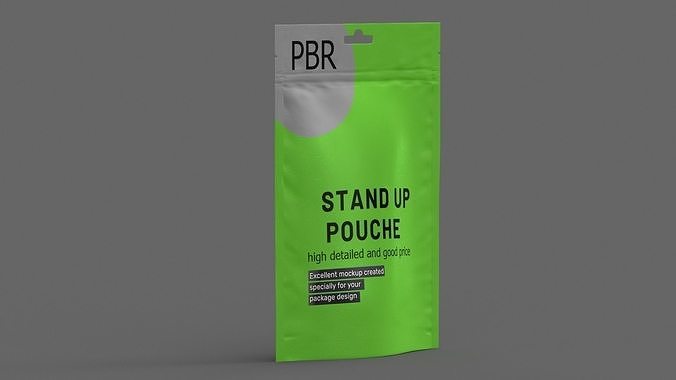 stand up pouch v8 PBR 3D model 5