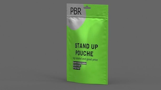 stand up pouch v8 PBR 3D model 2