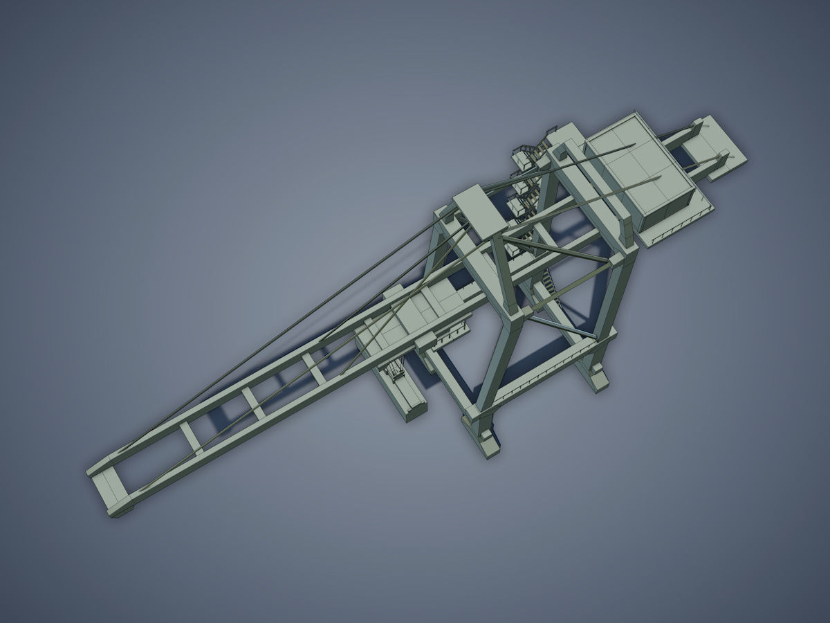 Port Container Crane Low-poly 3D model_12