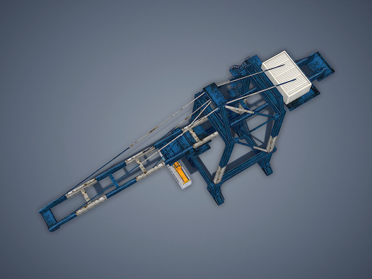 Port Container Crane Low-poly 3D model_4