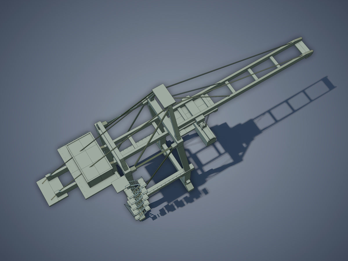 Port Container Crane Low-poly 3D model_13