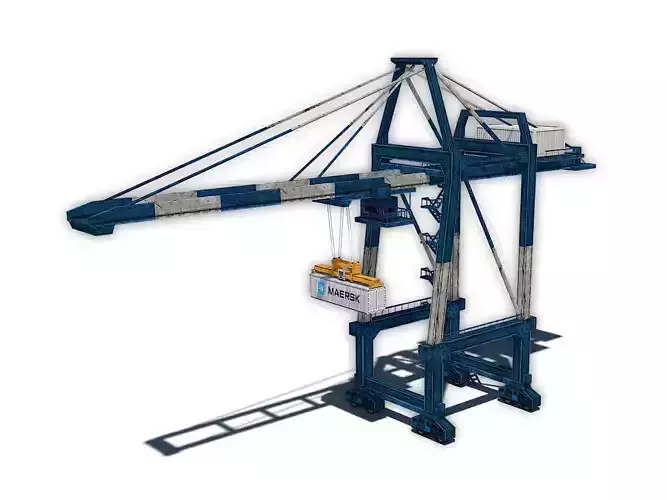 Port Container Crane Low-poly 3D model