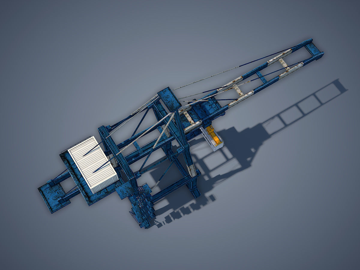 Port Container Crane Low-poly 3D model_5