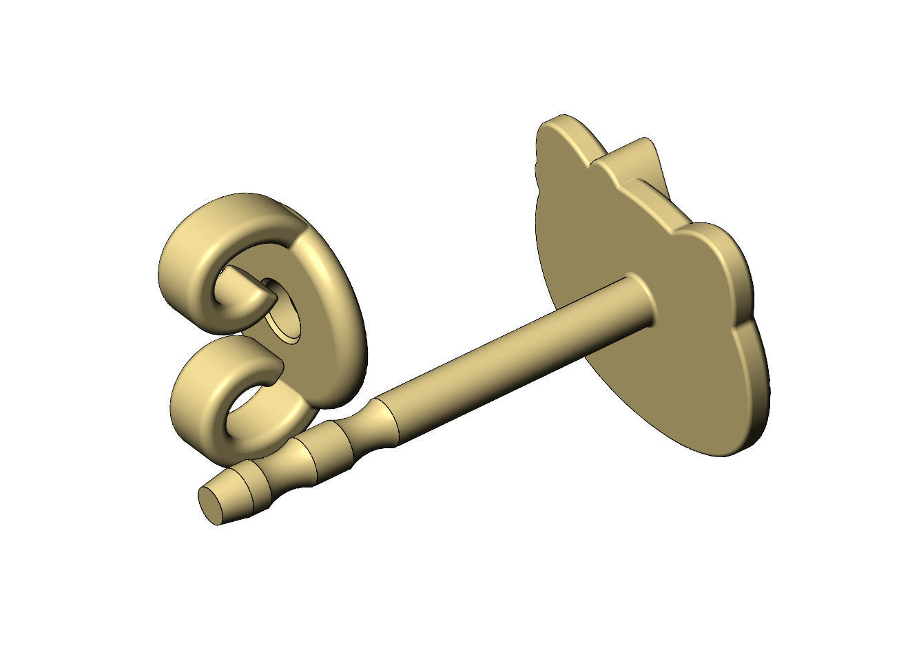 Hello kitty stud earring 3D print model_10