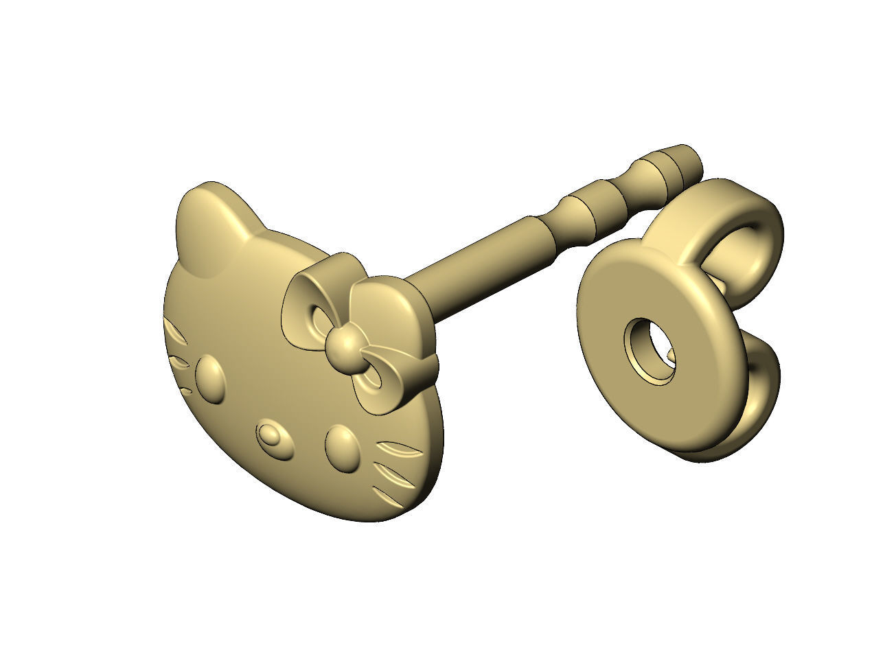 Hello kitty stud earring 3D print model_5
