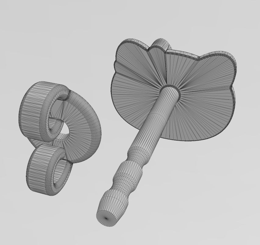 Hello kitty stud earring 3D print model_15