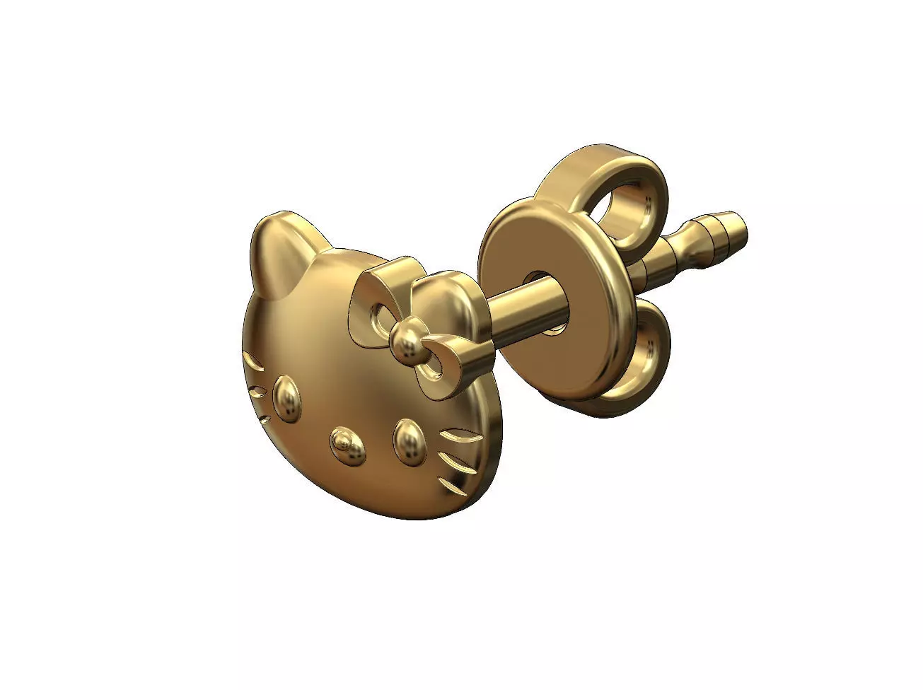Hello kitty stud earring 3D print model_0