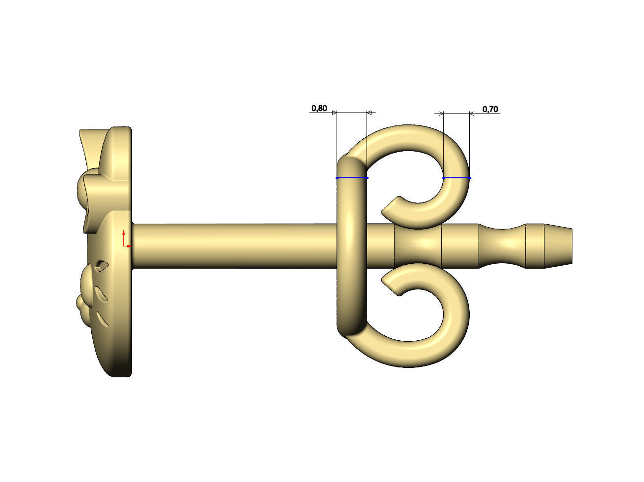 Hello kitty stud earring 3D print model_9