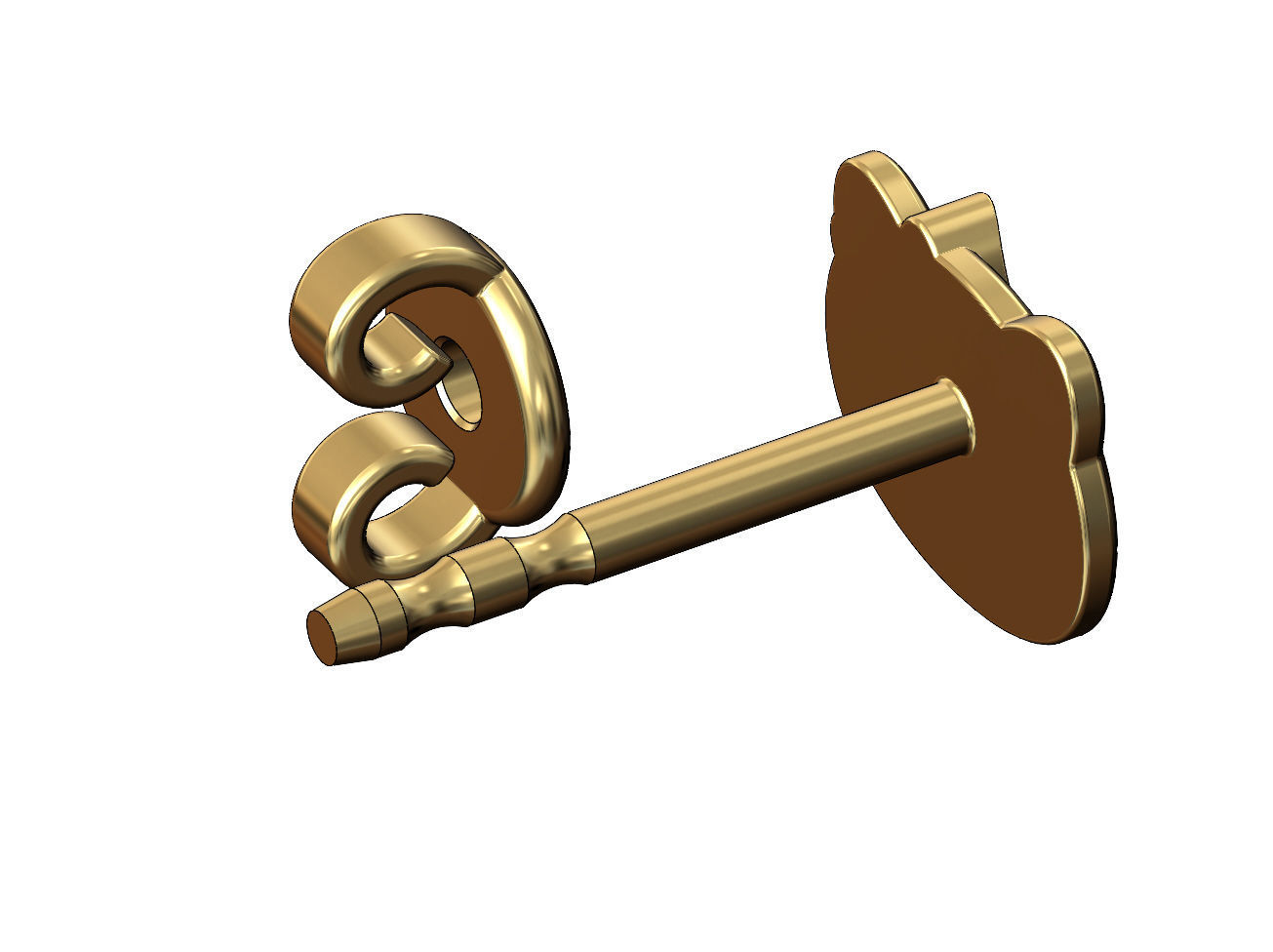 Hello kitty stud earring 3D print model_3