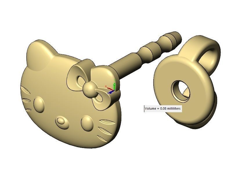 Hello kitty stud earring 3D print model_16