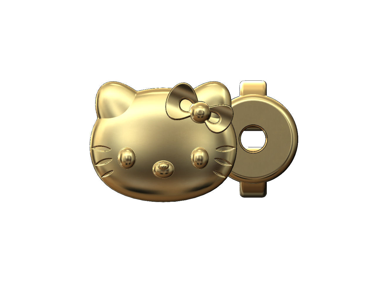 Hello kitty stud earring 3D print model_2