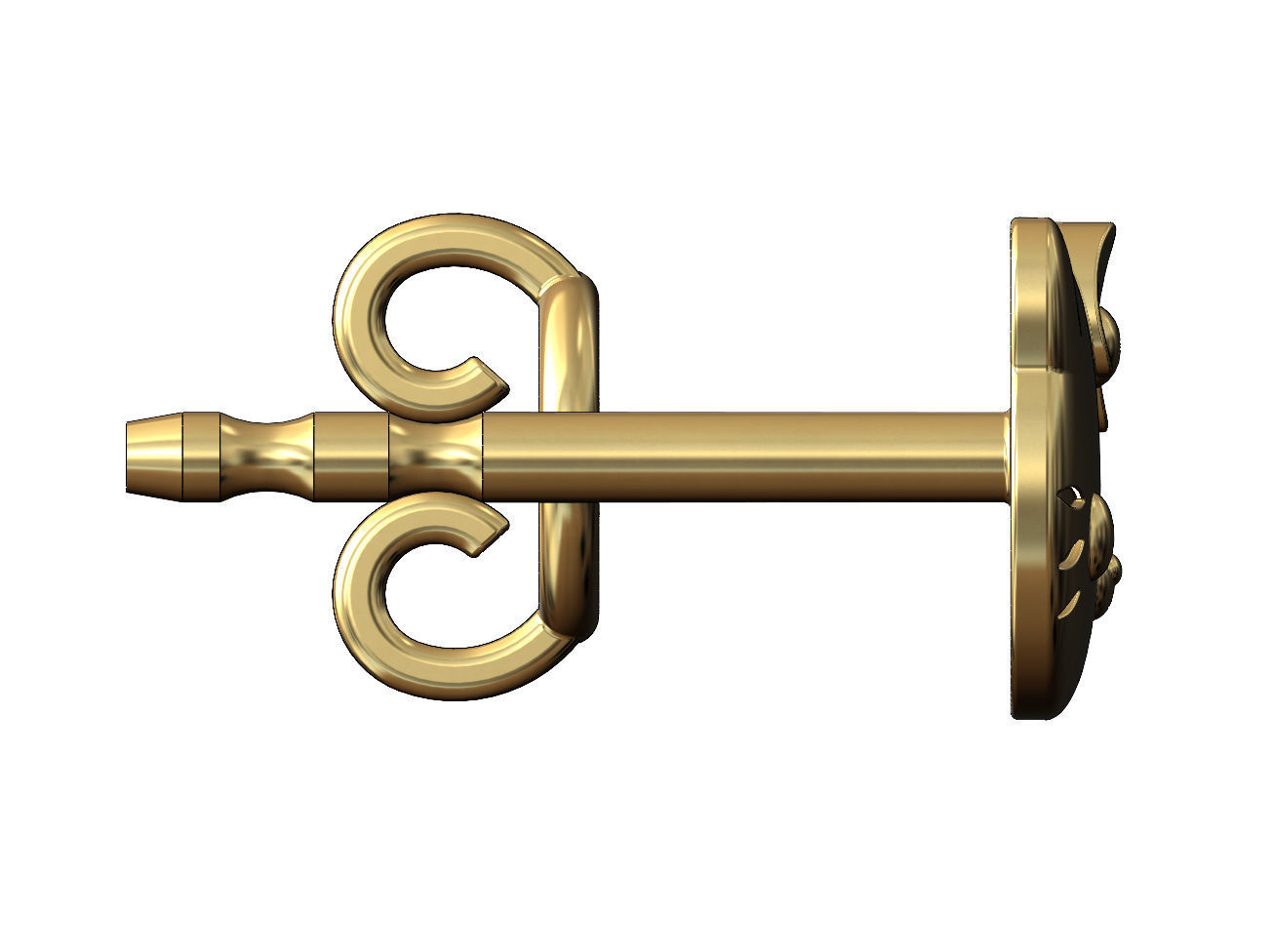 Hello kitty stud earring 3D print model_4