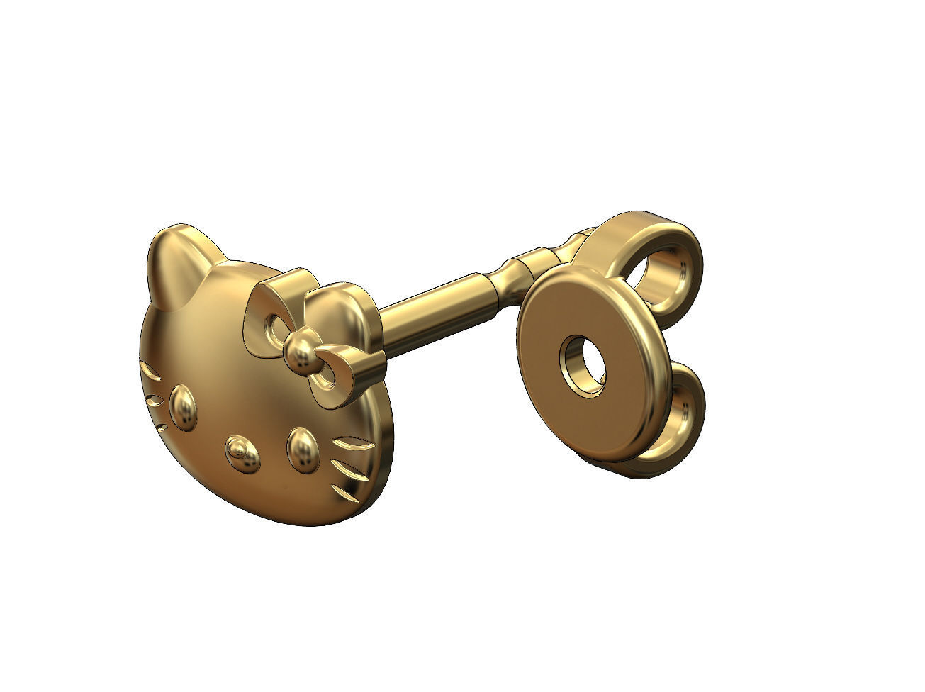 Hello kitty stud earring 3D print model_1