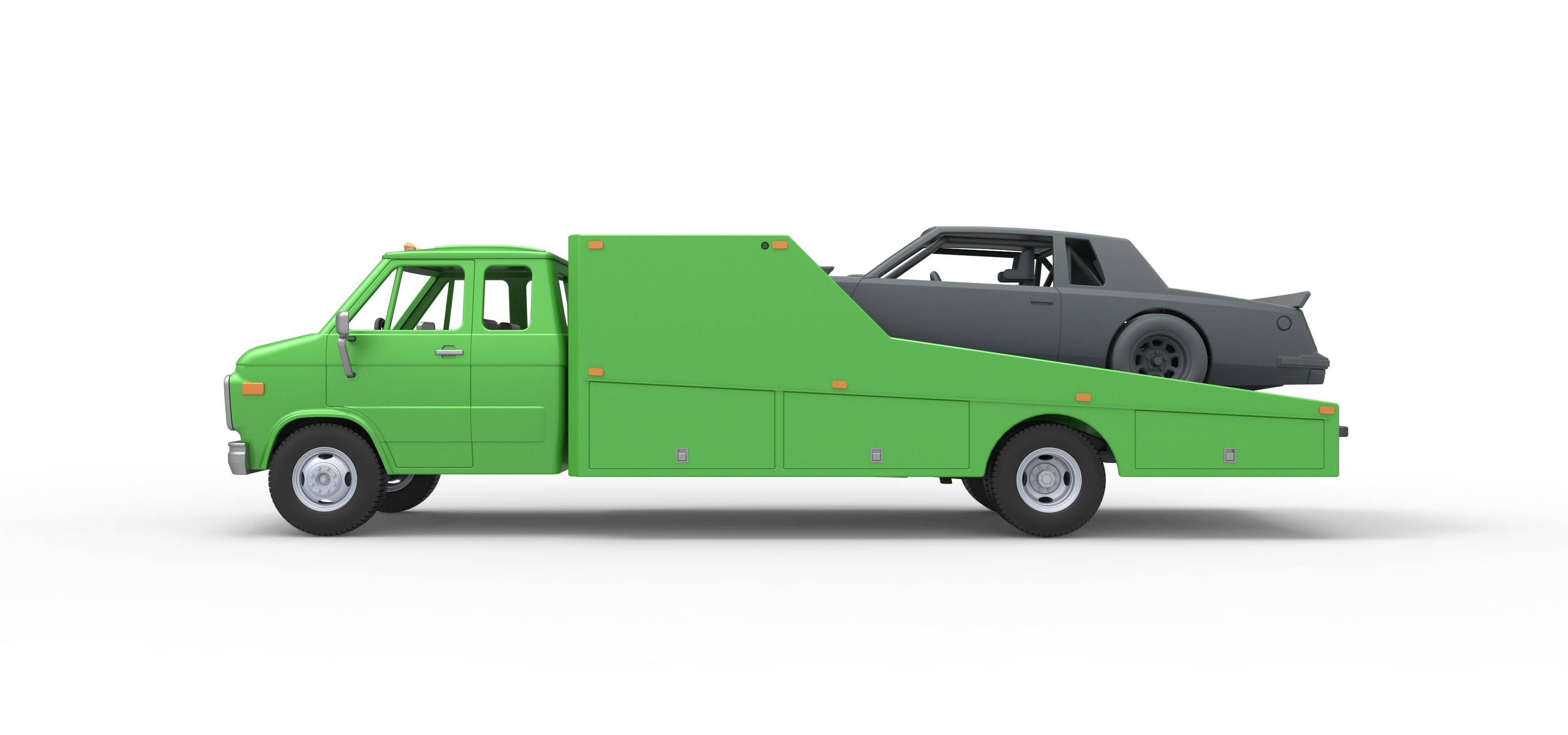 Vintage Transporter truck for Race car Version 3 Scale 1 to 25 3D print model_4