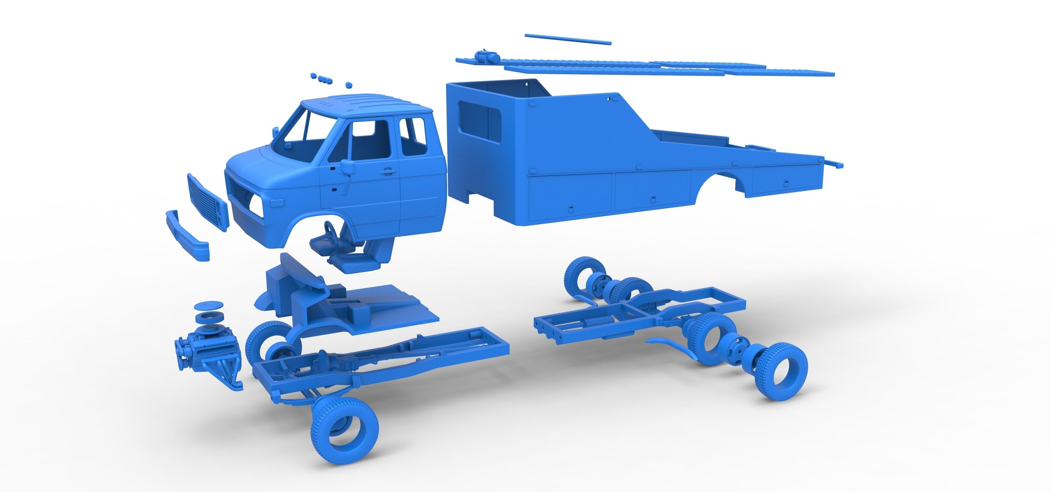 Vintage Transporter truck for Race car Version 3 Scale 1 to 25 3D print model_48