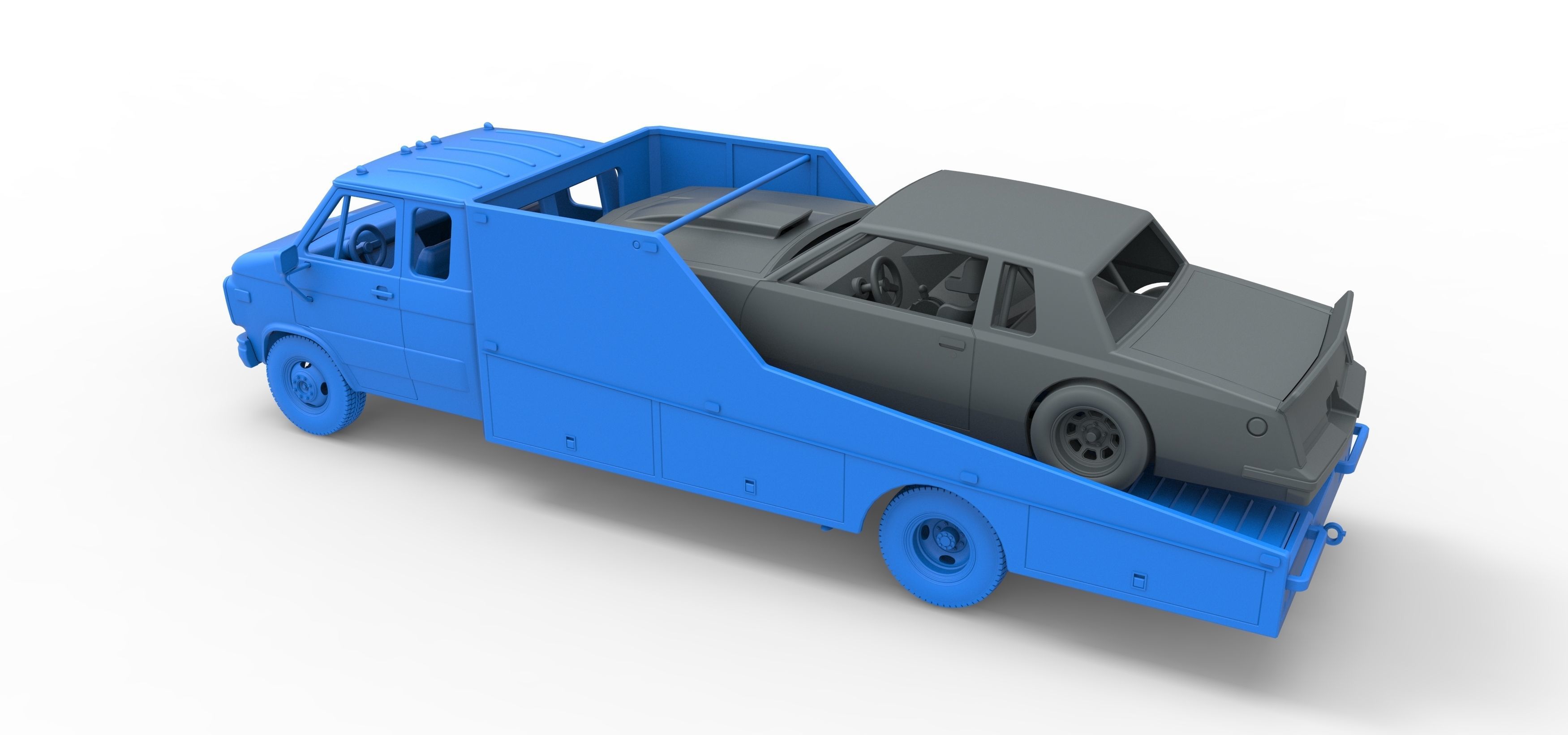 Vintage Transporter truck for Race car Version 3 Scale 1 to 25 3D print model_29